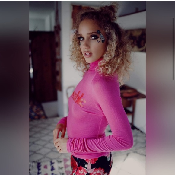 NWT Revolve Daydream Nation | Kiss Kiss Pink 'Lovable' Turtleneck Long-Sleeve - Picture 4 of 6